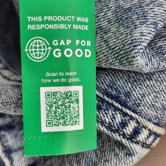 Gap Nwt New Womens Acid Wash Denim Jean Jacket Size XL Tall - Picture 11 of 12